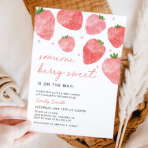 Bessie Zoete Aardbei Baby Shower Uitnodiging
