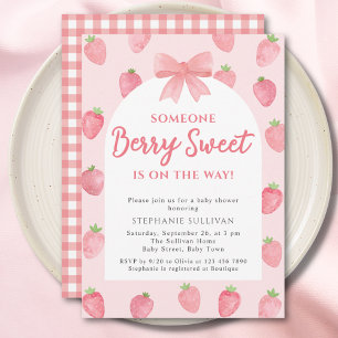 Bessie Zoete Aardbei Meisje Baby Shower Kaart
