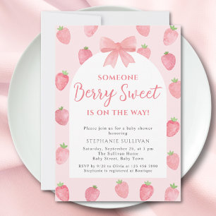 Bessie Zoete Aardbeimeisje Baby Shower Kaart