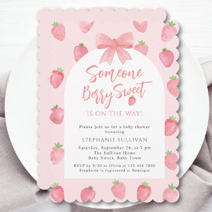 Bessie Zoete Aardbeimeisjes Baby Shower Kaart