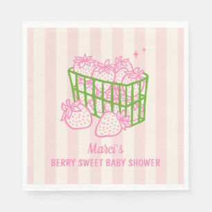 Bessie Zoete Doodle Roze Groen Meisje Baby Shower Servet