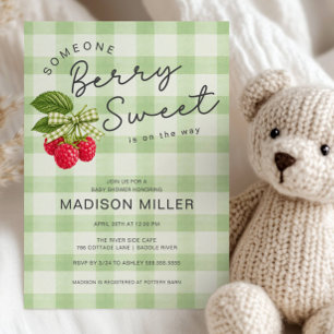 Bessie Zoete Frambozen Baby Shower Uitnodiging