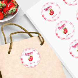 Bessy Dankbare Aardbeien Baby Shower Favor Cadeau Ronde Sticker