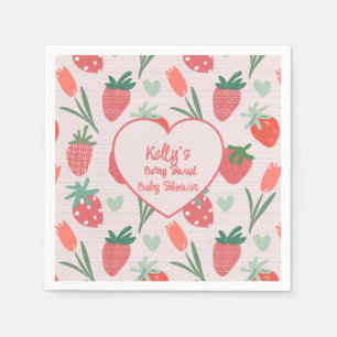 Bessy Zoete Aardbei Baby Shower Papieren Bord Servet
