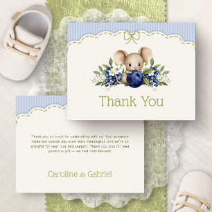 Bessy Zoete Bosbes Baby Shower Dank Je Wel Bedankkaart