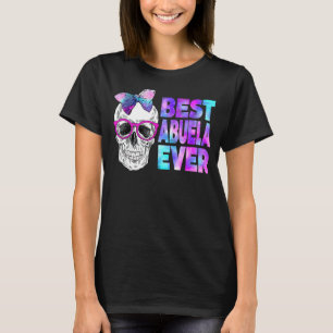 Best Abuela Ever Skull Pink Bow Stropdas Galaxy Mo T-shirt