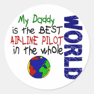 Best Airline Pilot in World 2 (papa) Ronde Sticker