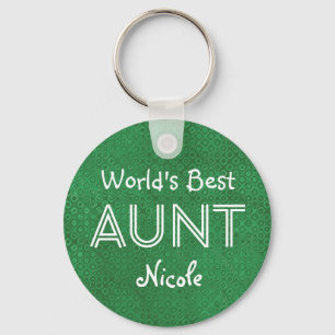 Best AUNT Custom Green Cadeauobject 10 Sleutelhanger