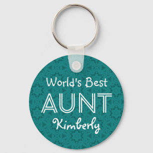 Best AUNT Custom Name Green Cadeaupunt 05 ter were Sleutelhanger