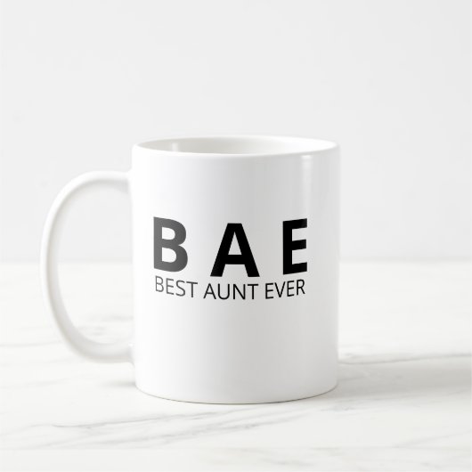 Best Aunt Ever Mug, BAE Aunt Mug, Aunt Gift Mug (Gauche)
