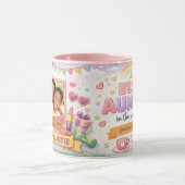 Best Auntie Rainbow Crown Custom Photo Collage Mok (Midden)