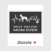 Best Australian Kelpie mam Ever EKG Line Sticker (Vel)
