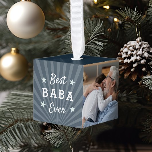 Best Baba Ever Photo Kubus Ornament