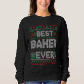 Best Baker Ever Christmas Pajamas Matching Ugly Xm Trui (Voorkant)