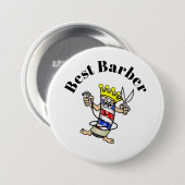 Best Barber Button - Barber Pole Character (Voorkant /achterkant)