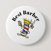 Best Barber Button - Barber Pole Character (Voorkant)