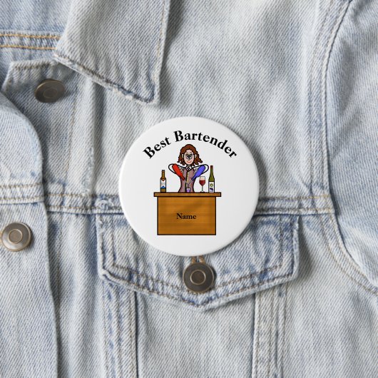 Best Bartender Button - Vrouw Bartender (In situ)