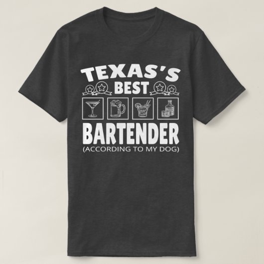 Best Bartender Texas T-shirt (Design voorkant)