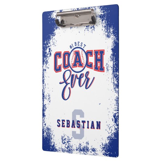 Best Baseball Coach Personalized Name & Monogram Klembord (Links)