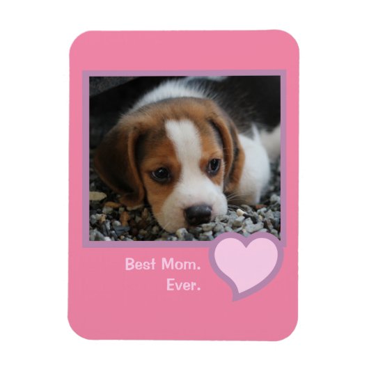 Best Beagle Mam ooit roze Text Pet Dog Foto Magneet (Verticaal)