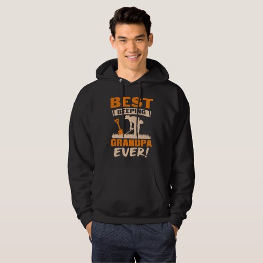 Best Beeping Grandpa Ever Metal Detecting Funny Hoodie (Voorkant volledig)