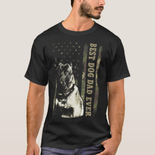 Best Belgium Malinois Dad Ever Shirt, Camo USA Fla T-shirt