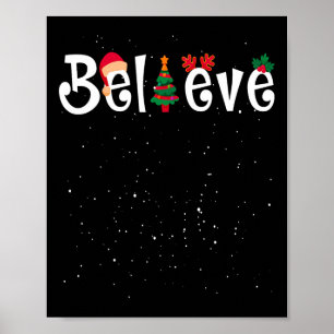 Best Believe Christmas Pajama Shirt Ever Xmas Fami Poster