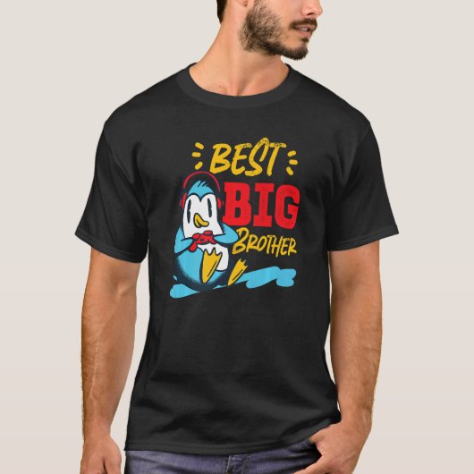 Best Big Brother Gaming Penguin  T-shirt (Voorkant)