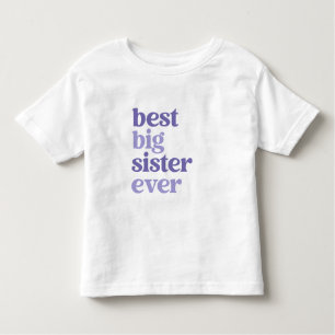 Best Big Sister Ever White met Paars tekstmeisje Kinder Shirts