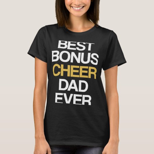 Best Bonus Cheer Dad Ever Cheerleading Stepdad Ste T-shirt (Voorkant)