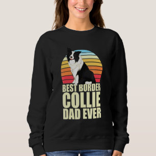 Best Border Collie Pap op Fathers Day Retro Bord Trui