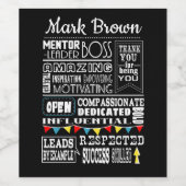Best Boss Appreciation Gift Wine Label Custom Wijn Etiket (Enkel label)