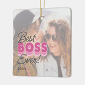 Best Boss Ever Photo Kerstmis Keramisch Ornament (Links)