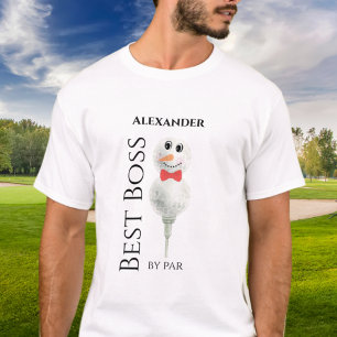 Best Boss van Par: Golf Ball Snowman Red Bowtie T- T-shirt
