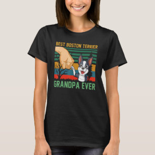 Best Boston Terrier Grandpa Ever Retro Sty T-shirt
