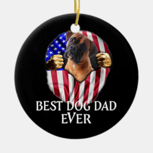 Best Boxer Dad Ever Cute Hondenliefhebber American Keramisch Ornament