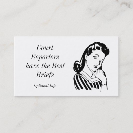 Best Briefs Court Reporter Visitekaartjes (Voorkant)