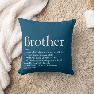 Best Brother Ever Definition Fun Moderne Blue Kussen