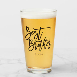 Best Brother Gift Black script, typografie naam Glas