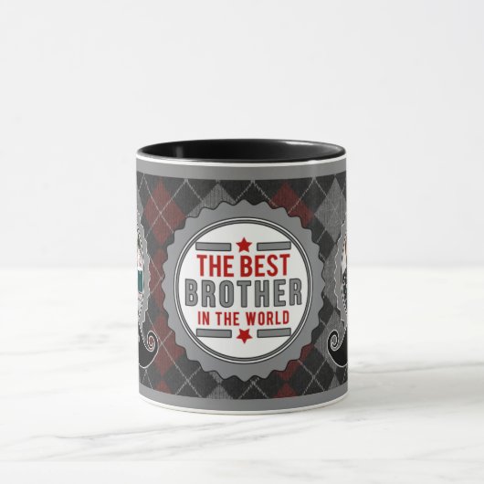 Best Brother Hipster Mustache Theme Two Photo Mok (Midden)