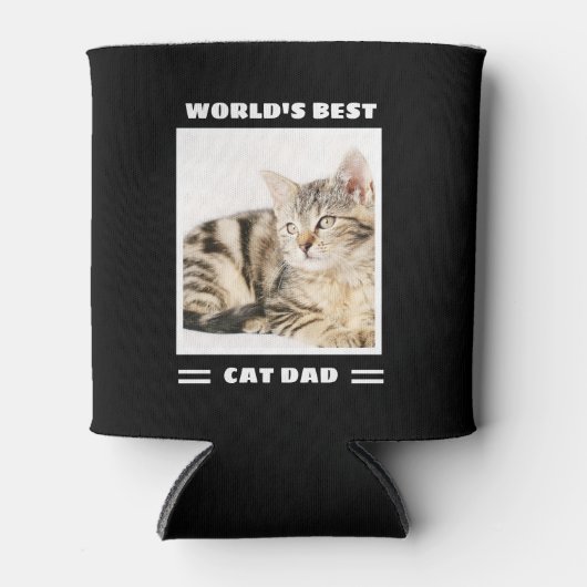 Best Cat Dad aangepaste foto op maat Blikjeskoeler (Voorkant)