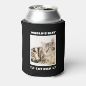 Best Cat Dad aangepaste foto op maat Blikjeskoeler (Blikje Achterkant)