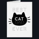 Best Cat Dad Ever Black Cat Face Birthday Card<br><div class="desc">This cute "best cat dad ever" birthday card features a cute black cat face/head. Change the background colors and personalize it for your needs. You can find matching products at my store.</div>