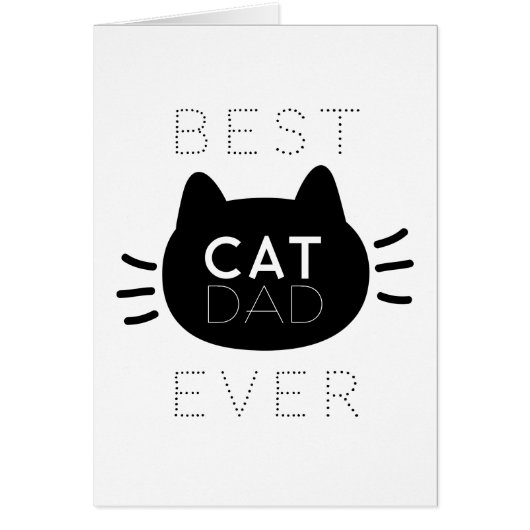 Best Cat Dad Ever Black Cat Face Birthday Card (Devant)
