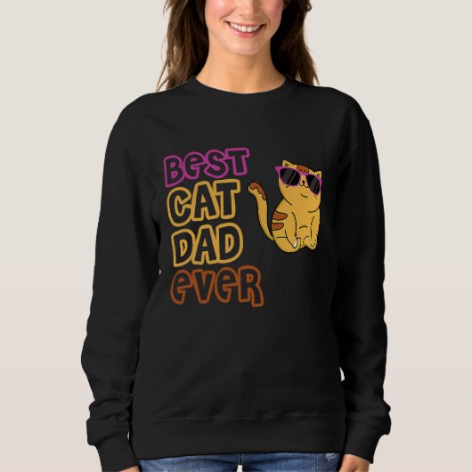 Best Cat Dad Ever  Cat Daddy Gif Trui (Voorkant)