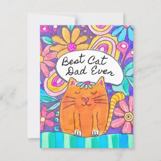 Best Cat Dad Ever Cat Lover Postcard Briefkaart