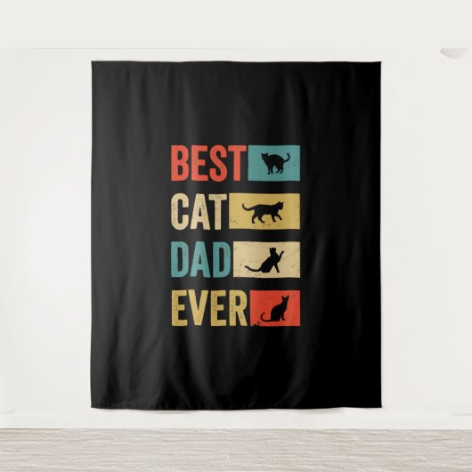 Best Cat Dad Ever Cat Lovers Cat Dad Wandkleed (Voorkant)