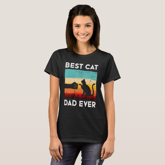 Best Cat Dad Ever Funny Cat T-shirt (Voorkant volledig)