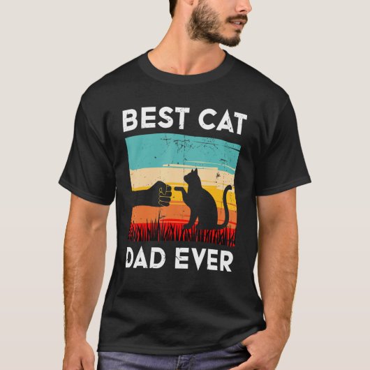 Best Cat Dad Ever Funny Cat T-shirt (Voorkant)