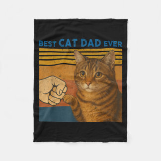 Best Cat Dad Ever Funny Gifts Men Cat Lovers Fathe Fleece Deken
